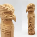 Mô hình cột Totem chim ưng Falcon Totem Pole - Đồ trang trí in 3D - Thumbnail 1