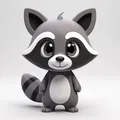Mô hình chú gấu mèo Racoon 3D đáng yêu để bàn trang trí - Thumbnail 1