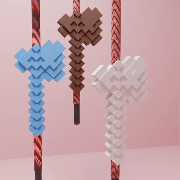 Hạt xỏ trang trí hình rìu phong cách Minecraft (3D Printing) - Image 1