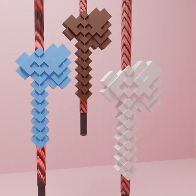 Hạt xỏ trang trí hình rìu phong cách Minecraft (3D Printing)