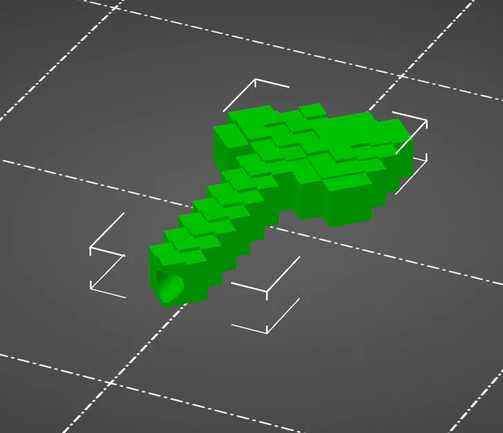 Hạt xỏ trang trí hình rìu phong cách Minecraft (3D Printing) - Image 2