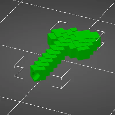 Hạt xỏ trang trí hình rìu phong cách Minecraft (3D Printing)