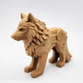 Mô hình sói hoang dã chạm khắc gỗ độc đáo cho trang trí và sưu tầm - Thumbnail 1