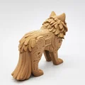 Mô hình sói hoang dã chạm khắc gỗ độc đáo cho trang trí và sưu tầm - Thumbnail 5