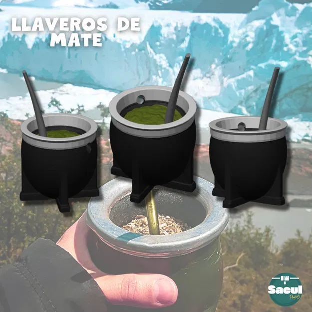 Móc khóa ly Mate 3D – Mang niềm đam mê trà Mate đi khắp nơi! - Image 1