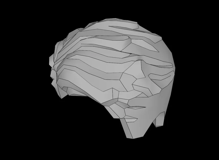 Mẫu tóc Minifigure vuốt lệch tương thích Lego (File 3D in ấn) - Image 1