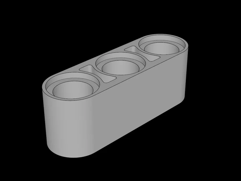 Mô hình dầm Technic 3 lỗ tương thích với Lego 32523 in 3D - Image 1