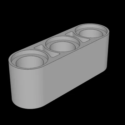 Mô hình dầm Technic 3 lỗ tương thích với Lego 32523 in 3D