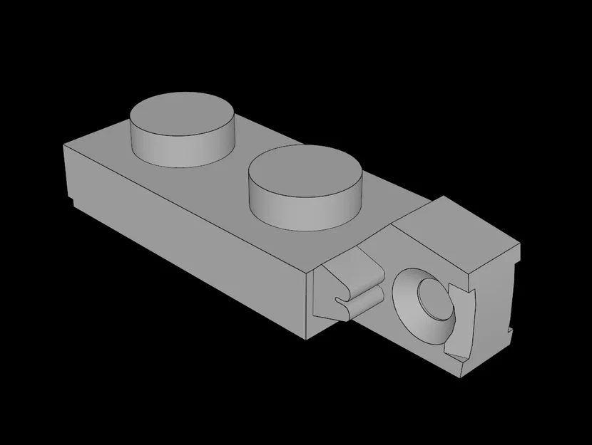 Bản lề khớp nối 1x2 tương thích Lego (44301a.dat) - In 3D dễ dàng - Image 1