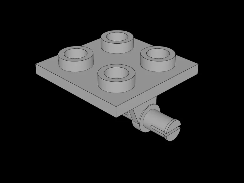 Miếng ghép Plate 2x2 tương thích Lego kèm chốt bánh xe in 3D - Image 1