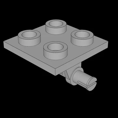 Miếng ghép Plate 2x2 tương thích Lego kèm chốt bánh xe in 3D