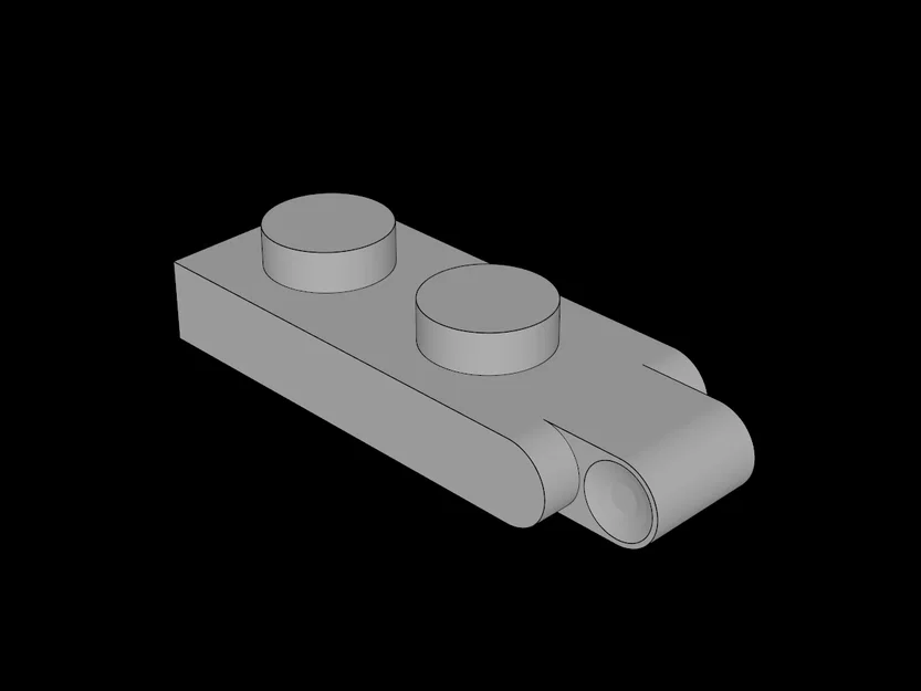 Mẫu in 3D Bản lề Lego tương thích (Hinge Plate 1x2) chính xác - Image 1
