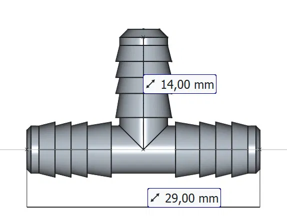 Khớp nối ống chữ T (T-Piece) dùng cho máy in 3D - Thiết kế tối ưu - Image 1