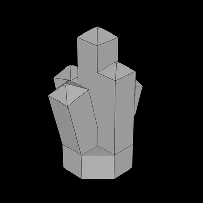 Mô hình tinh thể đá tương thích Lego (1x1 Crystal 5 Point) cho máy in 3D