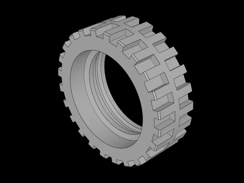 Lốp xe Lego 14/ 43 x 30 thiết kế gai so le - File in 3D chi tiết - Image 1