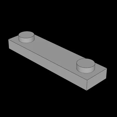 Tấm đế Lego Compatible 1x4 với hai chốt nối - Tự in 3D tại nhà