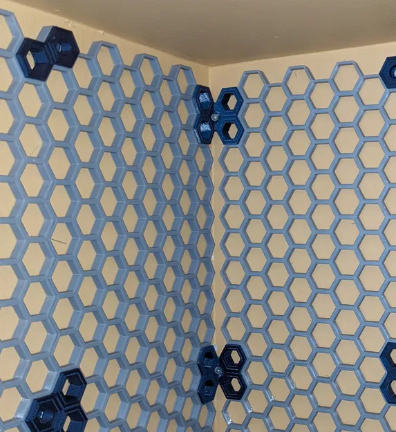 Khớp nối góc Parametric cho Honeycomb Storage Wall kèm lỗ bắt vít (Fusion 360) - Image 1