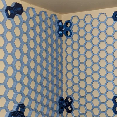 Khớp nối góc Parametric cho Honeycomb Storage Wall kèm lỗ bắt vít (Fusion 360)