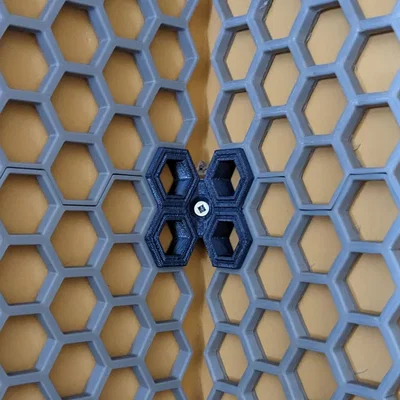 Khớp nối góc Parametric cho Honeycomb Storage Wall kèm lỗ bắt vít (Fusion 360)