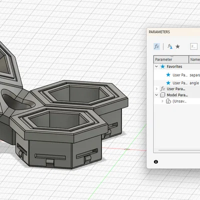 Khớp nối góc Parametric cho Honeycomb Storage Wall kèm lỗ bắt vít (Fusion 360)