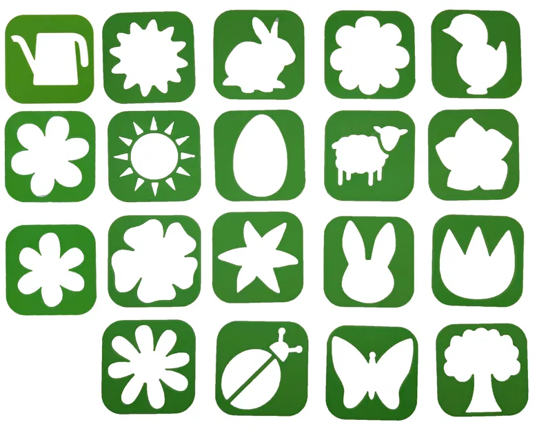 Bộ Khuôn Vẽ Hình Chủ Đề Mùa Xuân Cho Bé - Image 1