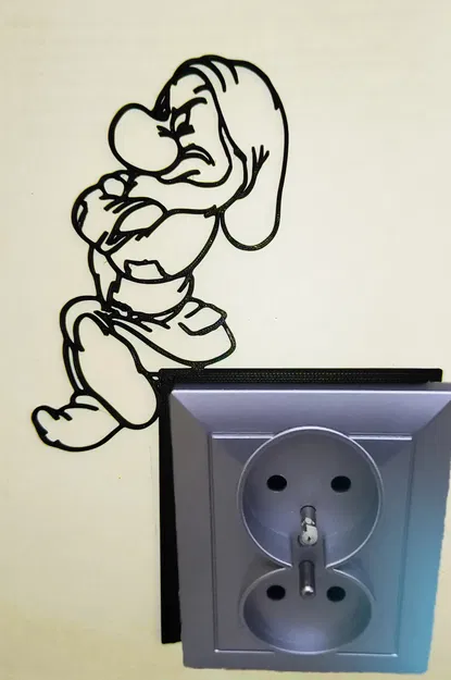 Chú Lùn Grumpy Gnome – Trang Trí Cho Ổ Cắm Điện và Công Tắc Đèn - Image 1