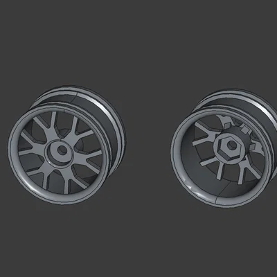 Mâm xe RC 1:10 (Rim 47x25) chuẩn Hex 12mm - Thiết kế in 3D chi tiết