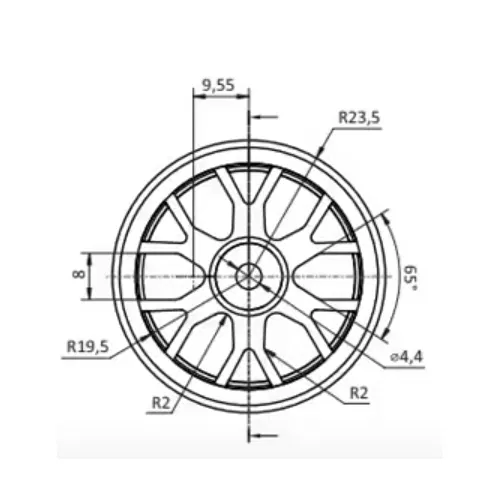 Mâm xe RC 1:10 (Rim 47x25) chuẩn Hex 12mm - Thiết kế in 3D chi tiết - Image 2