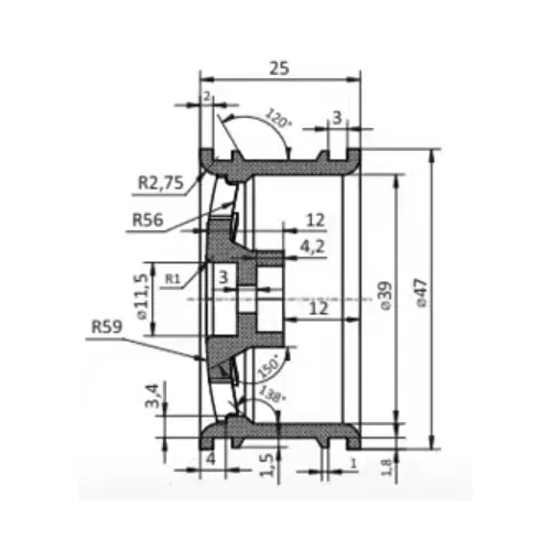 Mâm xe RC 1:10 (Rim 47x25) chuẩn Hex 12mm - Thiết kế in 3D chi tiết - Image 3