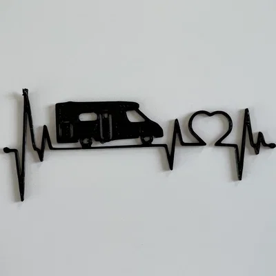 Tranh treo tường 3D hình Camping nhịp tim độc đáo