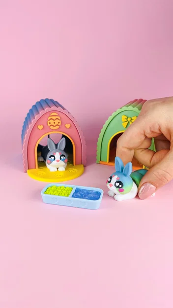 Diorama Cho Thú Cưng Flexi Đáng Yêu, Phiên Bản Chú Thỏ Cute - Image 9