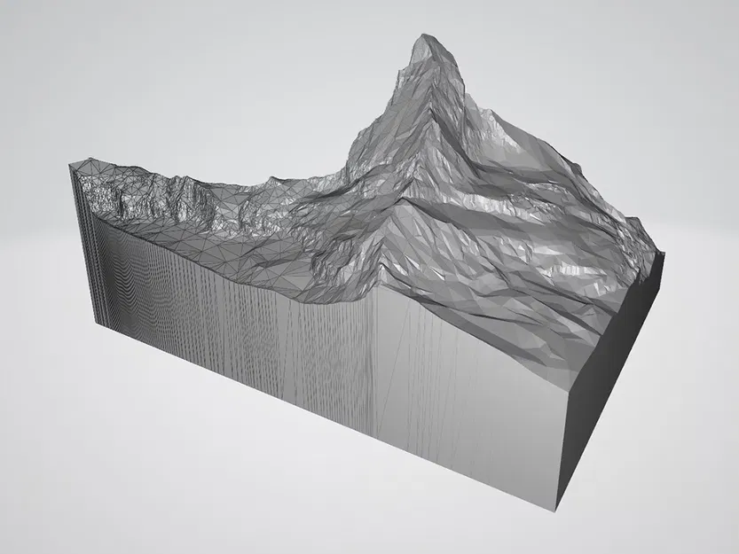 Mô hình 3D đỉnh núi Matterhorn từ dữ liệu địa hình thực tế - Image 1