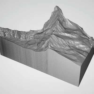 Mô hình 3D đỉnh núi Matterhorn từ dữ liệu địa hình thực tế