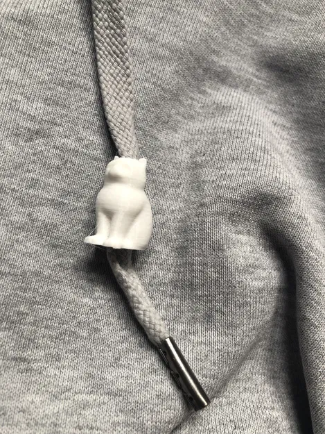 Phụ kiện in 3D chặn dây áo hoodie hình chú mèo Cute Cat Beats - Image 1