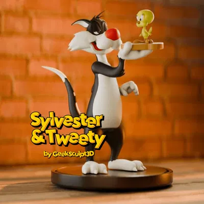 Mô hình Sylvester và Tweety dành cho fan của Looney Tunes