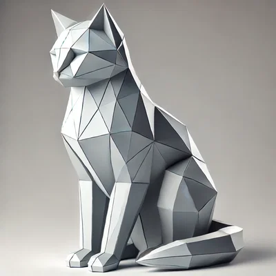 Mô hình mèo LowPoly trang trí nghệ thuật in 3D cực đẹp