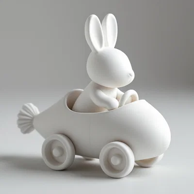 Chú Thỏ Phục Sinh Lái Xe Cà Rốt – Đồ Trang Trí Lễ Hội