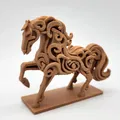 Mô hình Ngựa chạm khắc gỗ (Wood-Carved Horse) - Thumbnail 1