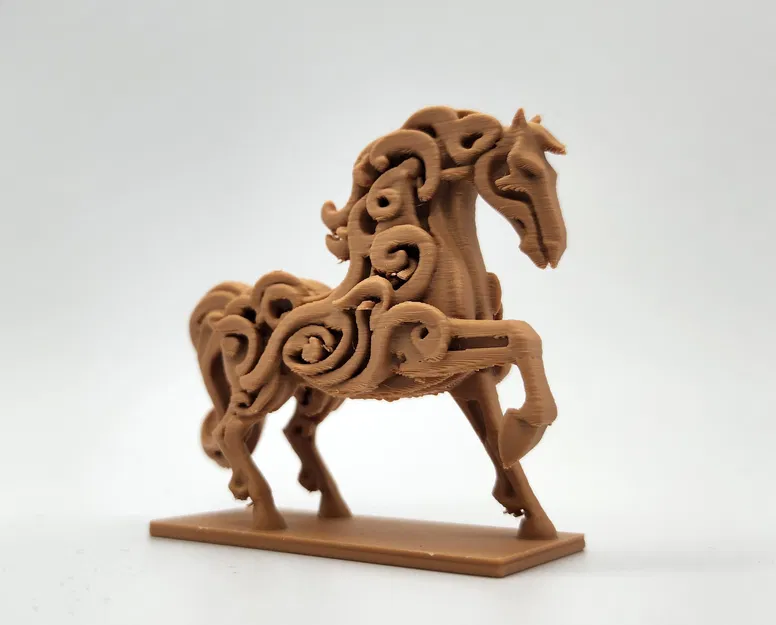 Mô hình Ngựa chạm khắc gỗ (Wood-Carved Horse) - Image 2