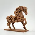 Mô hình Ngựa chạm khắc gỗ (Wood-Carved Horse) - Thumbnail 2