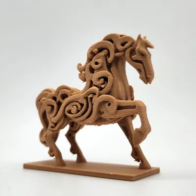 Mô hình Ngựa chạm khắc gỗ (Wood-Carved Horse)