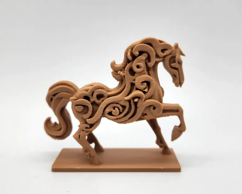 Mô hình Ngựa chạm khắc gỗ (Wood-Carved Horse) - Image 3