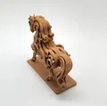 Mô hình Ngựa chạm khắc gỗ (Wood-Carved Horse) - Thumbnail 4
