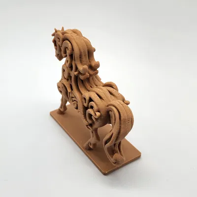 Mô hình Ngựa chạm khắc gỗ (Wood-Carved Horse)