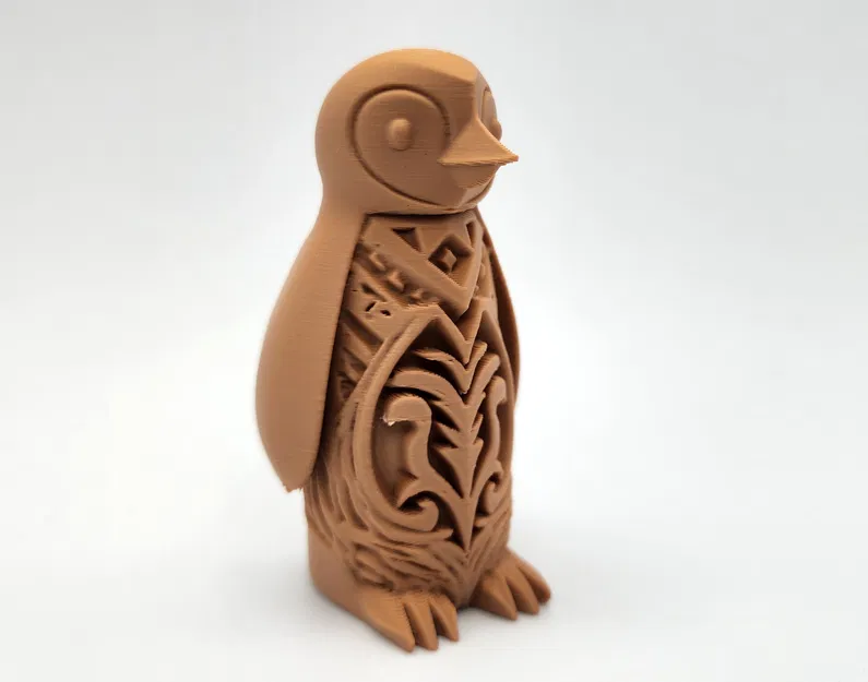 Mô hình Totem chim cánh cụt phong cách gỗ - Image 1