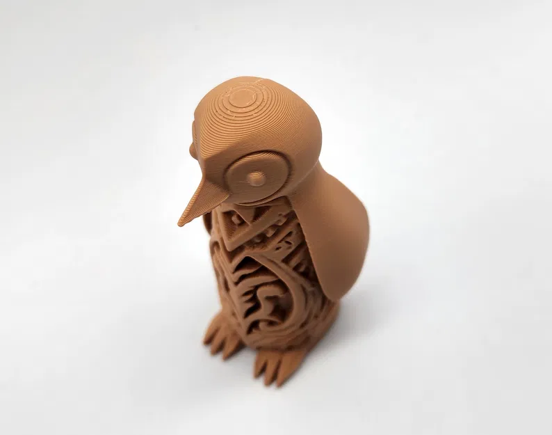 Mô hình Totem chim cánh cụt phong cách gỗ - Image 4