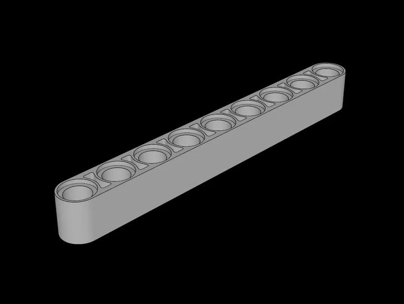 Thanh dầm 9 lỗ Technic tương thích LEGO (Mô hình 3D) - Image 1