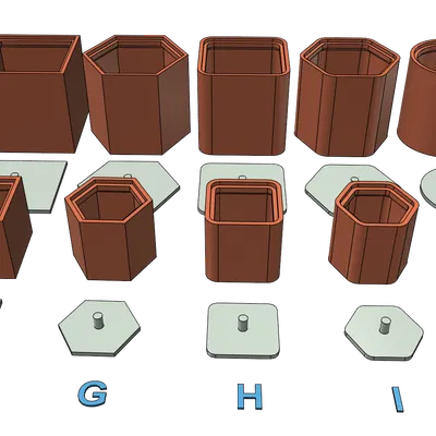 Bộ sưu tập hộp và lọ đa năng in 3D không cần support