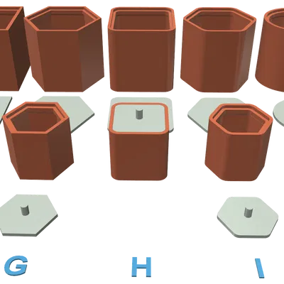 Bộ sưu tập hộp và lọ đa năng in 3D không cần support