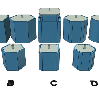 Bộ sưu tập hộp và lọ đa năng in 3D không cần support